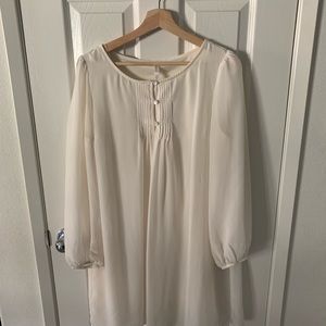 Cream long sleeve tunic dress
